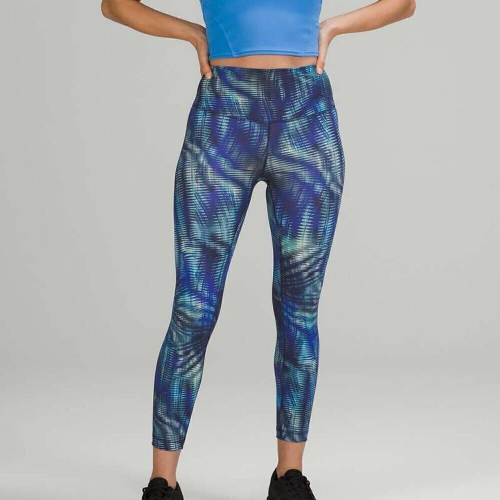 Lululemon Wunder Train High-Rise Tight 25" *Foil -6 Shapeshifter Flux Blue Multi